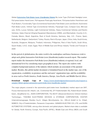 Automotive Park Brake Lever (Handbrake) Market