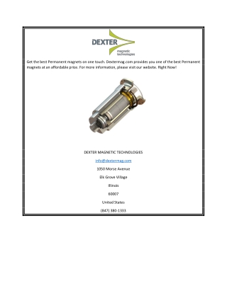 Permanent magnets  Dextermag.com