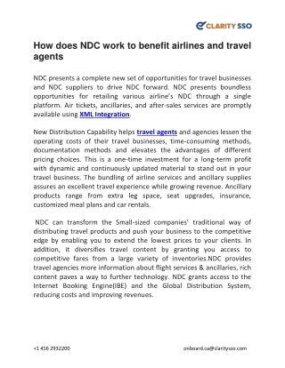 How does NDC work to benefit airlines and travel agents