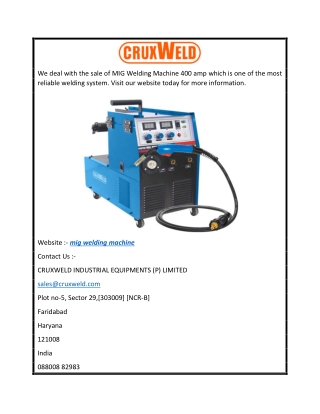 Mig Welding Machine  Cruxweld.com