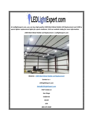 1500 Watt Metal Halide Led Replacement  Ledlightexpert.com