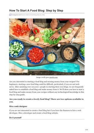 How To Start A Food Blog Step by Step