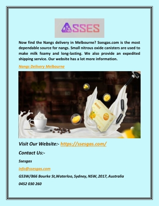 Nangs Delivery Melbourne | Ssesgas.com