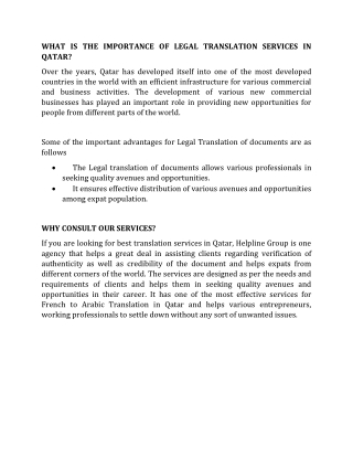Legal Translation Services in Qatar