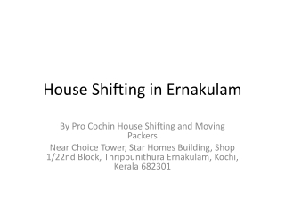 House Shifting in Ernakulam