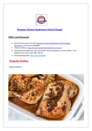 Broaster Chicken takeaway Bankstown Chick N Dough, NSW