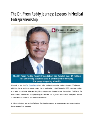 The Dr. Prem Reddy Journey_ Lessons in Medical Entrepreneurship