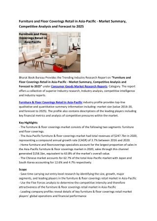 Asia-Pacific Furniture and Floor Coverings Retail Market Research Report 2020-20