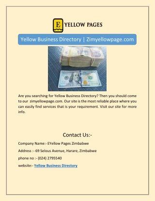 Yellow Business Directory | Zimyellowpage.com