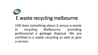 E waste recycling melbourne