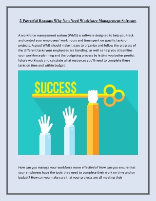 5 Powerful Reasons Why You Need Workforce Management Software