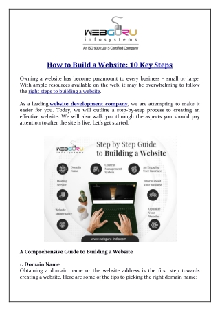 How to Build a Website 10 Key Steps