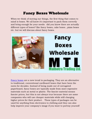 Fancy Boxes Wholesale