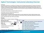 Agilent Technologies Instruments Laboratory Exercise