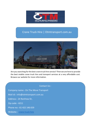 Crane Truck Hire  Otmtransport.com.au-converted