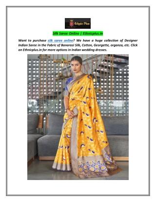 Silk Saree Online | Ethnicplus.in