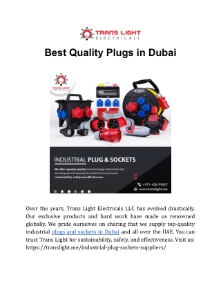 Best Quality Plugs in Dubai