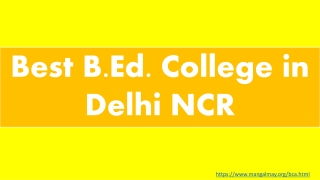 Best B.Ed. College in Delhi NCR