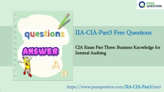 Free & Latest IIA-CIA-Part3 Questions and Answers