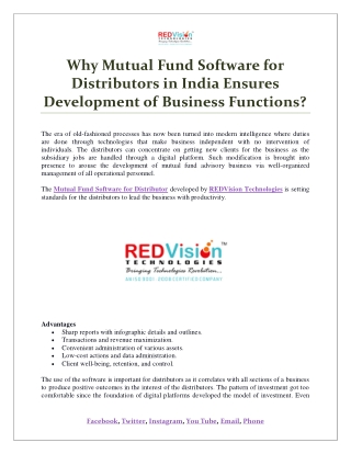 Why Mutual Fund Software for Distributors in India Ensures Development of Business Functions