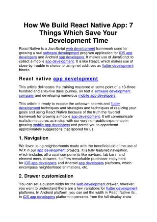 How We Build React Native App 7 Things Which Save Your Development Time