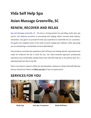 Asian Massage Greenville, SC