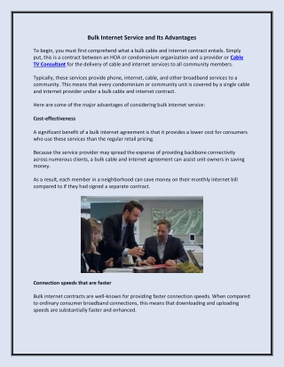 Cable TV Consultant
