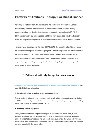 Patterns of Antibody Therapy For Breast Cancer
