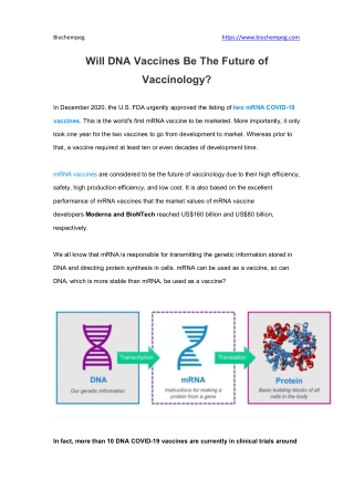 Will DNA Vaccines Be The Future of Vaccinology