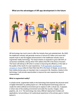 What are the advantages of AR app development in the future