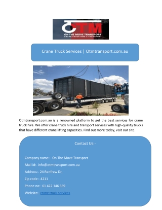 Crane Truck Services  Otmtransport.com.au-converted