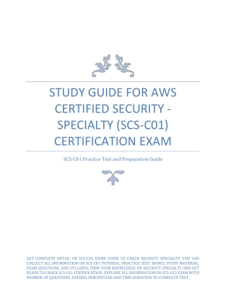 Study Guide for AWS Certified Security - Specialty (SCS-C01) Certification Exam