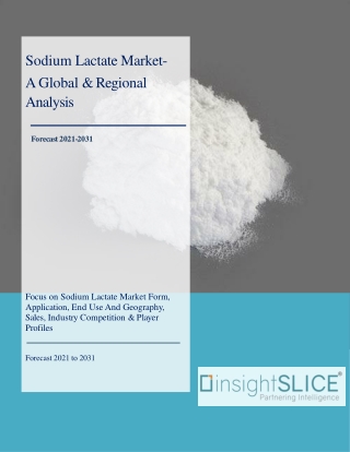 Sodium Lactate Market Share, Trends, Analysis and Forecasts, 2021-2031