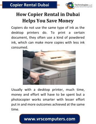 How Copier Rental in Dubai Helps You Save Money