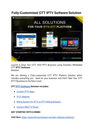 Fully-customized OTT IPTV Software Solution