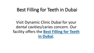 Best Filling for Teeth in Dubai
