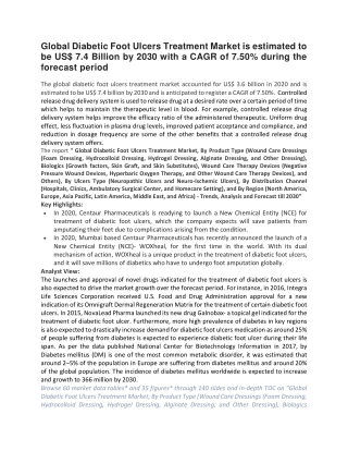 Global Diabetic Foot Ulcers Treatment Market
