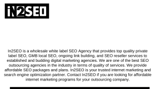 White Label Local SEO Services- In2SEO