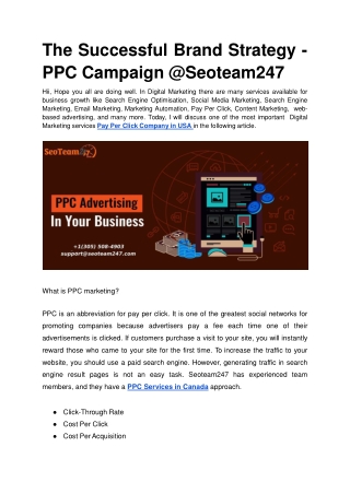 The Successful Brand Strategy - PPC Campaign @Seoteam247-converted