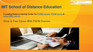 PGCM Courses