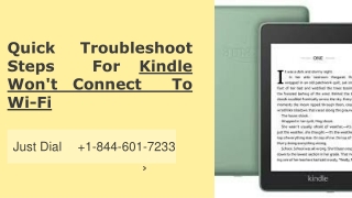 Quick Troubleshoot Steps For Kindle Won't Connect To Wi-Fi
