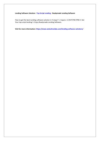 Lending Software Solution - Top Script Lending - Readymade Lending Software