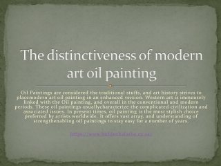 The distinctiveness of modern art oil painting