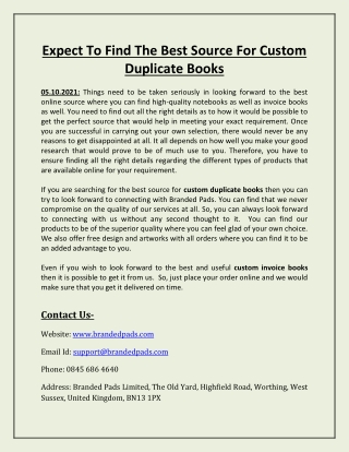 Expect To Find The Best Source For Custom Duplicate Books