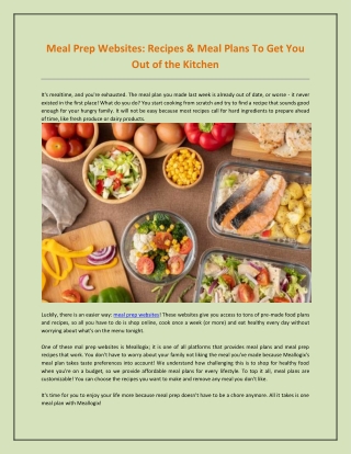 Meal Prep Websites: Recipes & Meal Plans To Get You Out of the Kitchen
