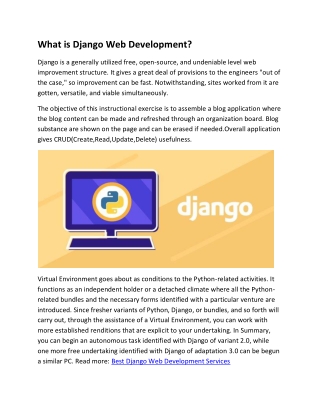 What is Django Web Development