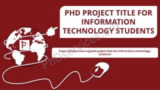 PHD PROJECT TITLE FOR INFORMATION TECHNOLOGY STUDENTS