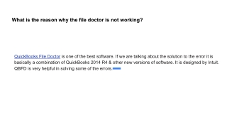 What is the reason why the file doctor is not working_
