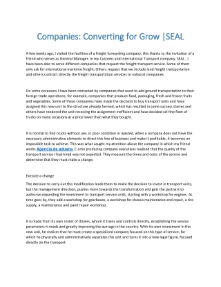 Companies: Converting for Grow |SEAL