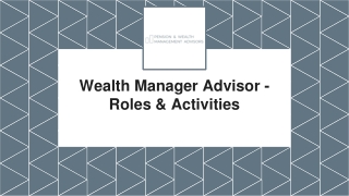 Wealth Manager Advisor